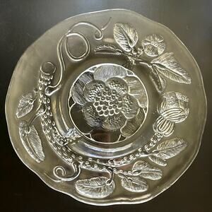 Vintage Nuutarjarvi‎ Finland “Pioni” 15" Glass Serving Platter SO GORGEOUS